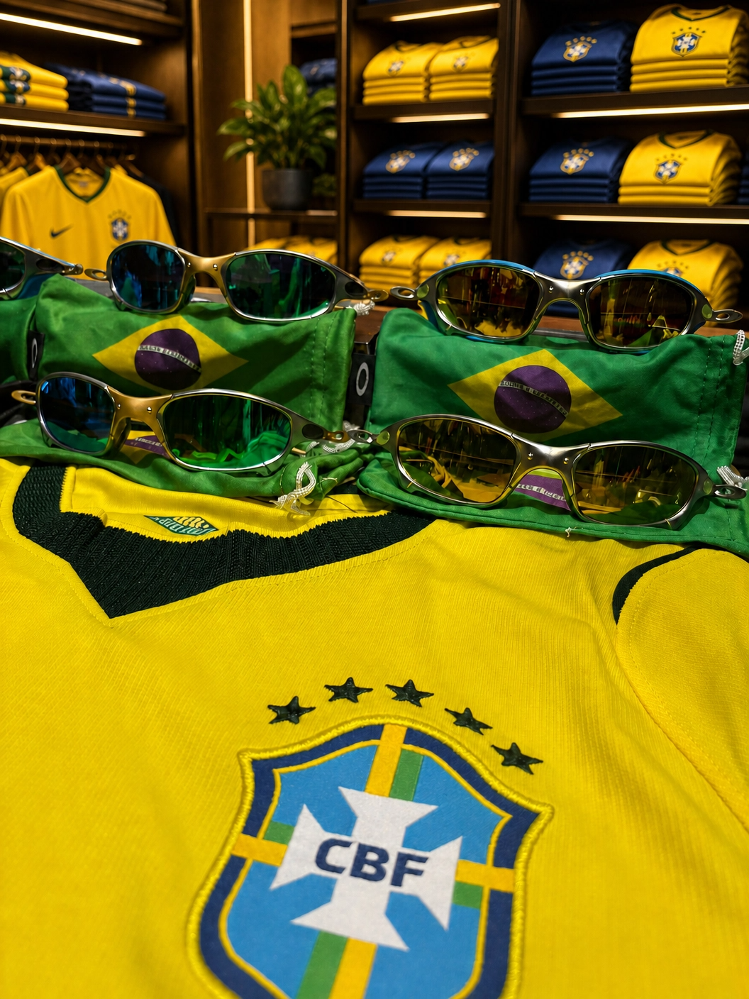 Combo Óculos Oakley Juliet + Camisa da Seleção